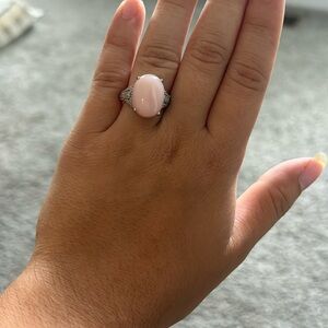 Silver ring with pink rock
